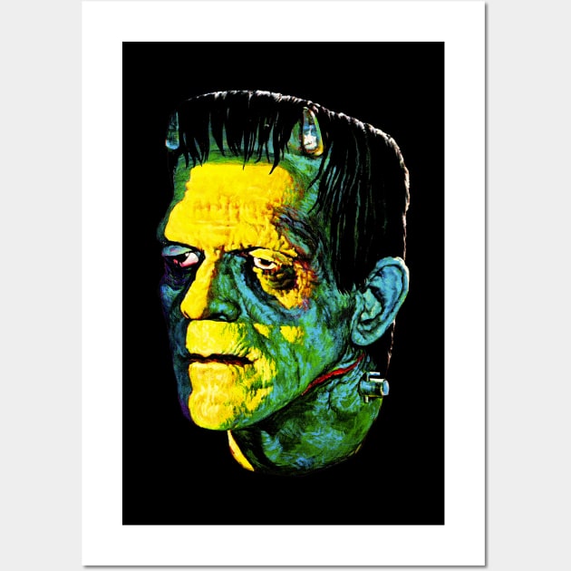 Karloff Frankenstein Monster Horror Movie Fan Wall Art by Juandamurai